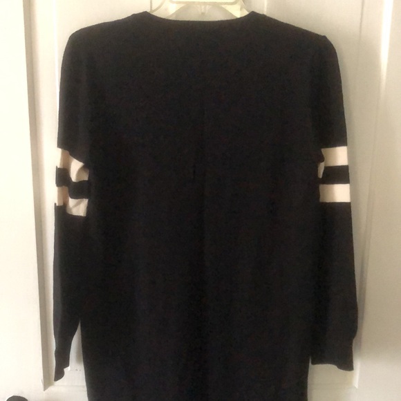 NWT • Forever 21 CONTEMPORARY • V-Neck Knit Sweater Dress w Stripe Sleeve Detail - Picture 10 of 12